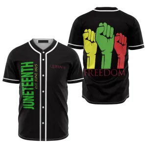 Freedom African Juneteenth Since 1865 Baseball Jersey Shirt