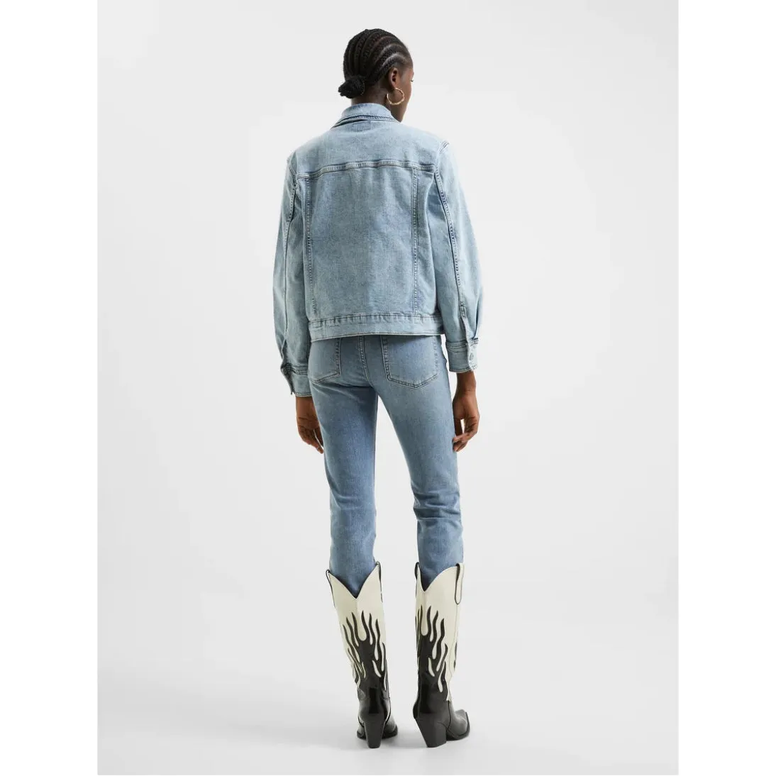 French Connection Stretch Bleached Trucker Jacket 75DZB