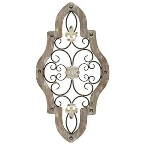 French Country White-Wash Metal Scroll Wall Decor