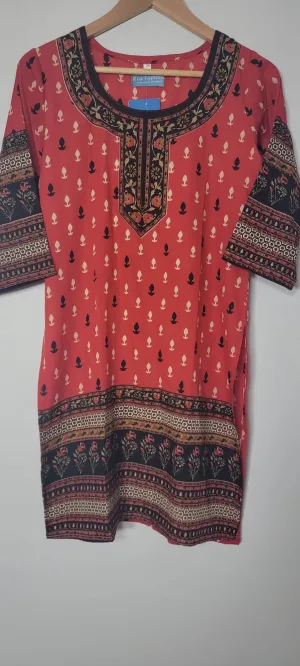 French Crepe Printed Short Style Kurta