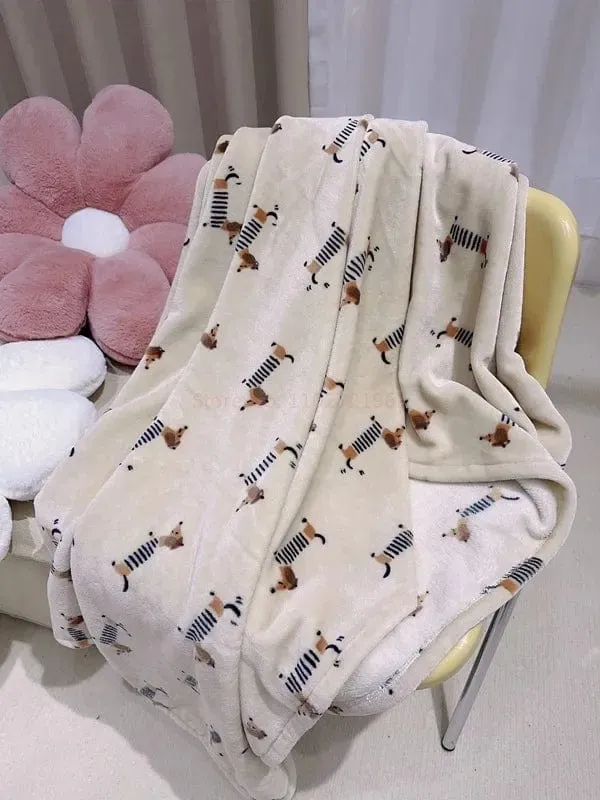 French Dachshund Fleece Blanket