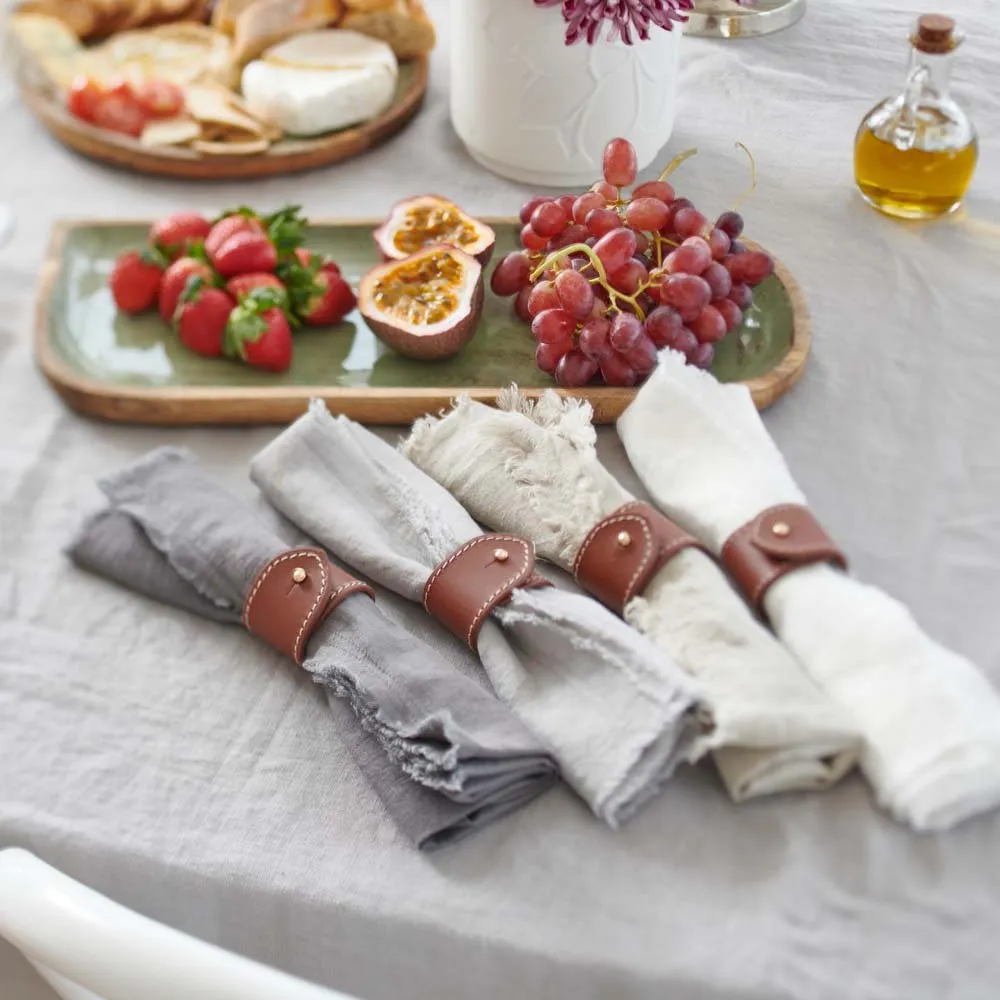 French Linen Napkin Set - Off White