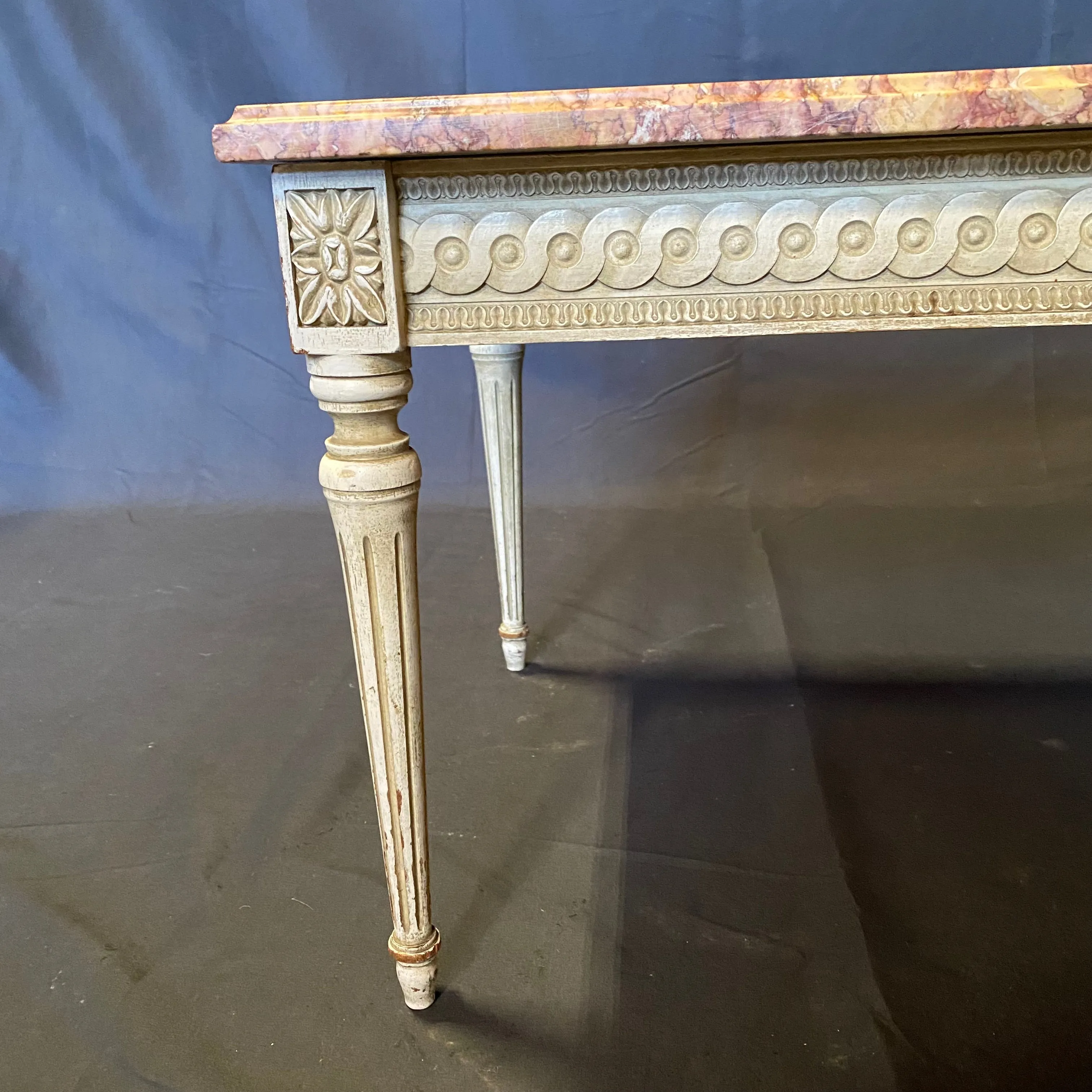 French Louis XVI Marble Top Coffee Table or Cocktail Table