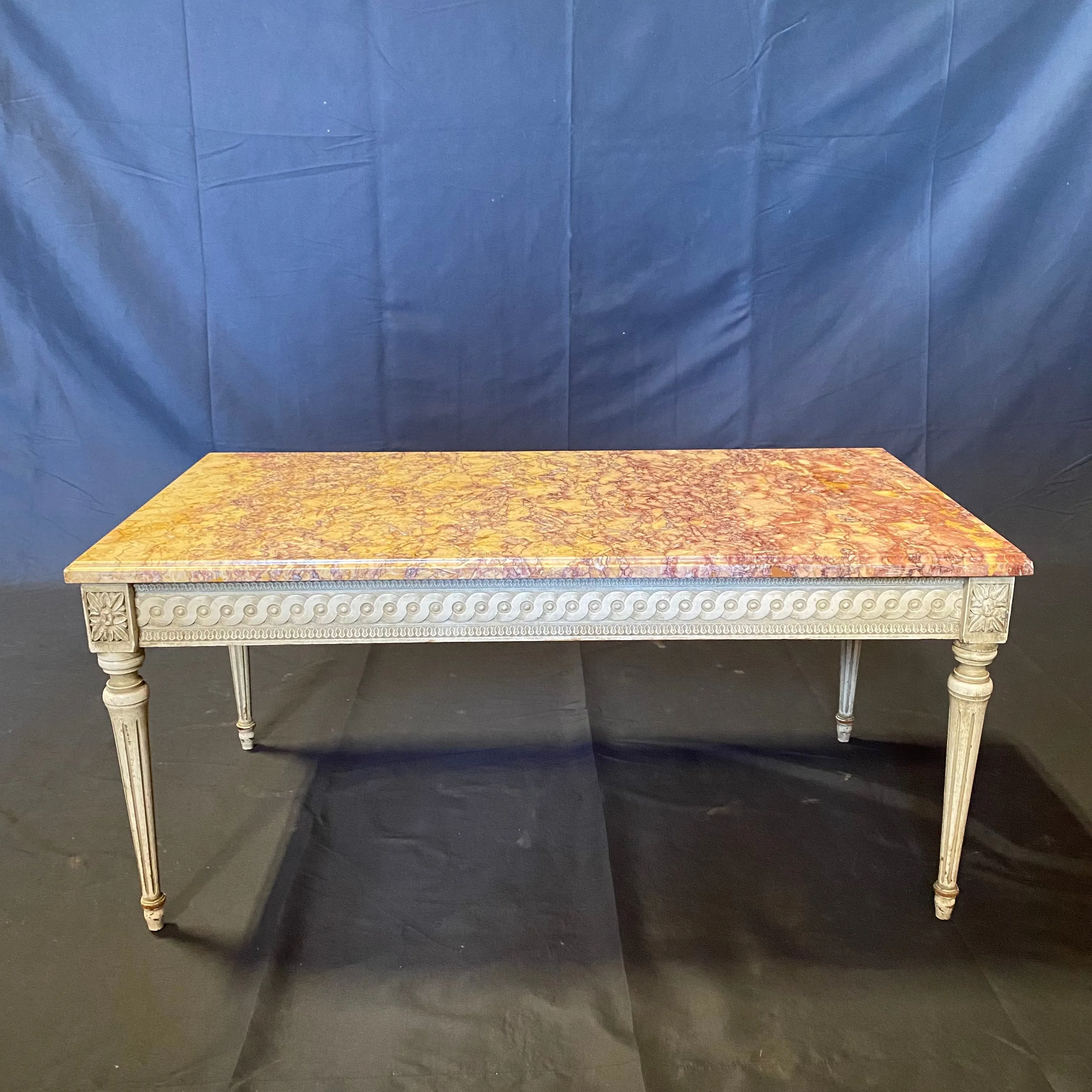 French Louis XVI Marble Top Coffee Table or Cocktail Table