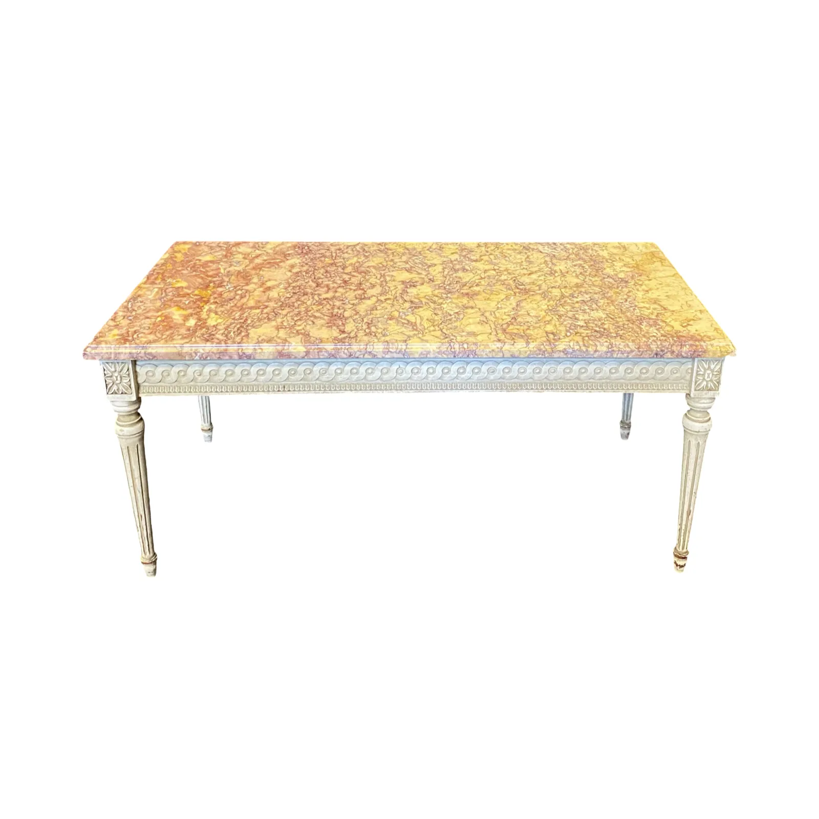 French Louis XVI Marble Top Coffee Table or Cocktail Table