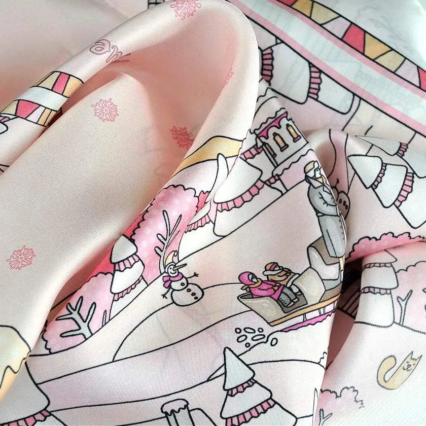 FRENCH SILK SCARF - WINTER - Powder Pink - 36x36"