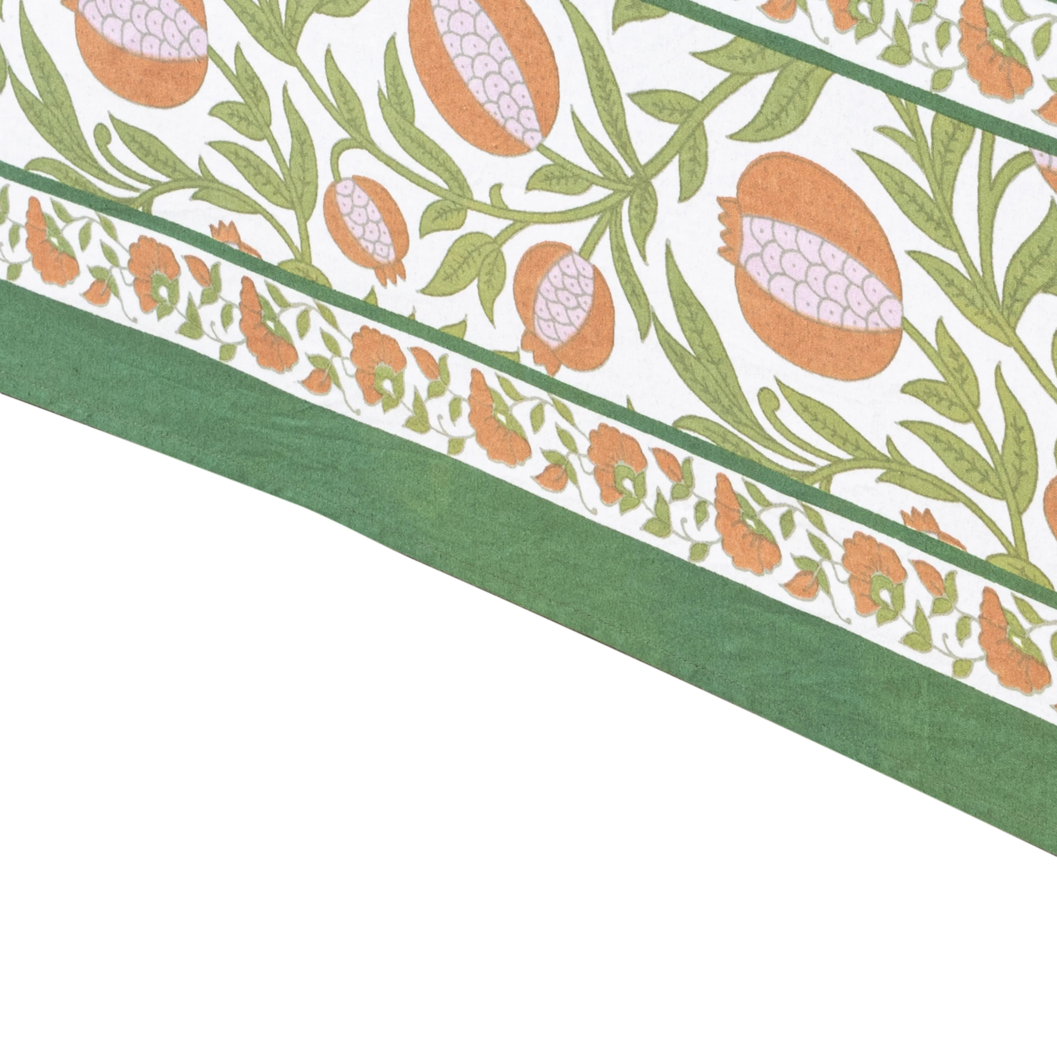 French Tablecloth Grenadine Orange & Green