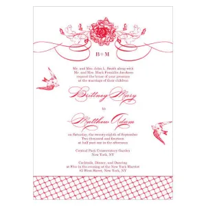 French Whimsy Invitation Red