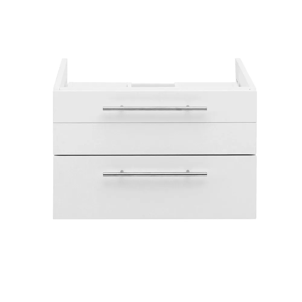 Fresca FCB6124WH-VSL Lucera 24" White Wall Hung Vessel Sink Modern Bathroom Cabinet