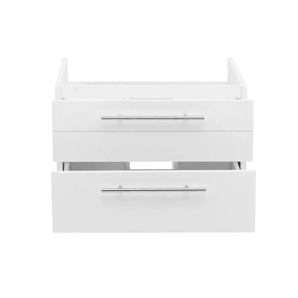 Fresca FCB6124WH-VSL Lucera 24" White Wall Hung Vessel Sink Modern Bathroom Cabinet