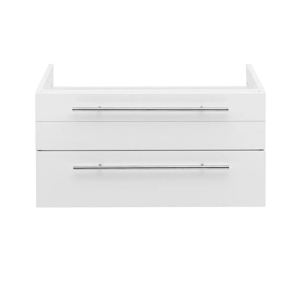 Fresca FCB6130WH-UNS Lucera 30" White Wall Hung Undermount Sink Modern Bathroom Cabinet