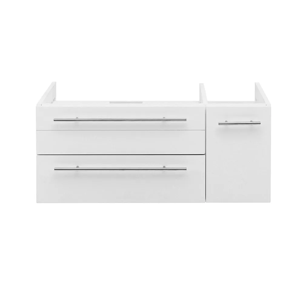 Fresca FCB6136WH-VSL-L Lucera 36" White Wall Hung Vessel Sink Modern Bathroom Cabinet - Left Version