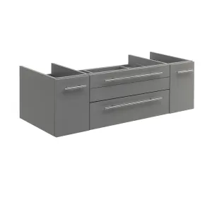 Fresca FCB6148GR-VSL-D Lucera 48" Gray Wall Hung Double Vessel Sink Modern Bathroom Cabinet