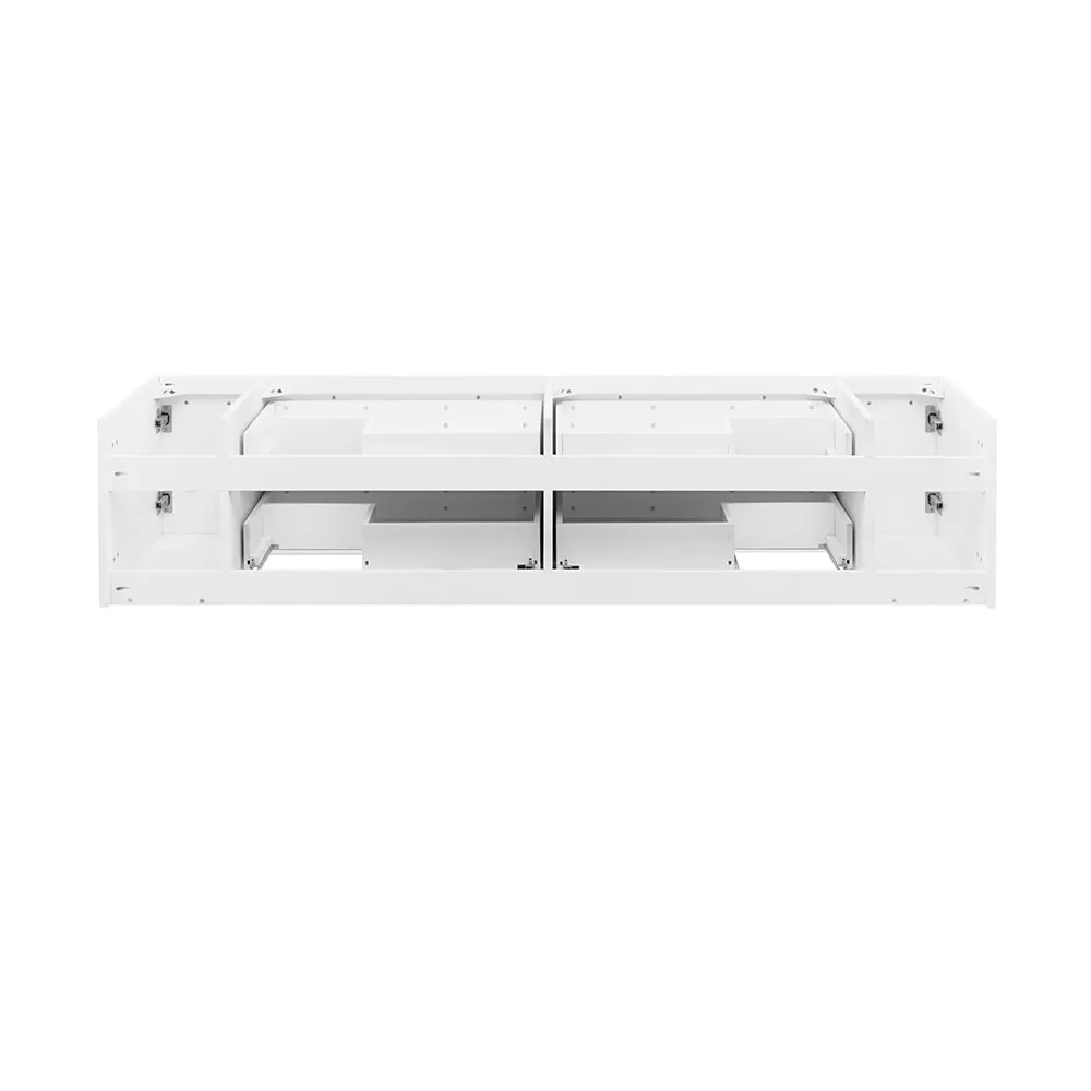 Fresca FCB6172WH-VSL Lucera 72" White Wall Hung Double Vessel Sink Modern Bathroom Cabinet