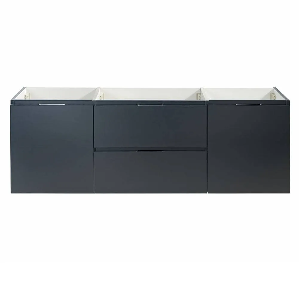 Fresca FCB8360GG-D Valencia 60" Dark Slate Gray Wall Hung Double Sink Modern Bathroom Cabinet