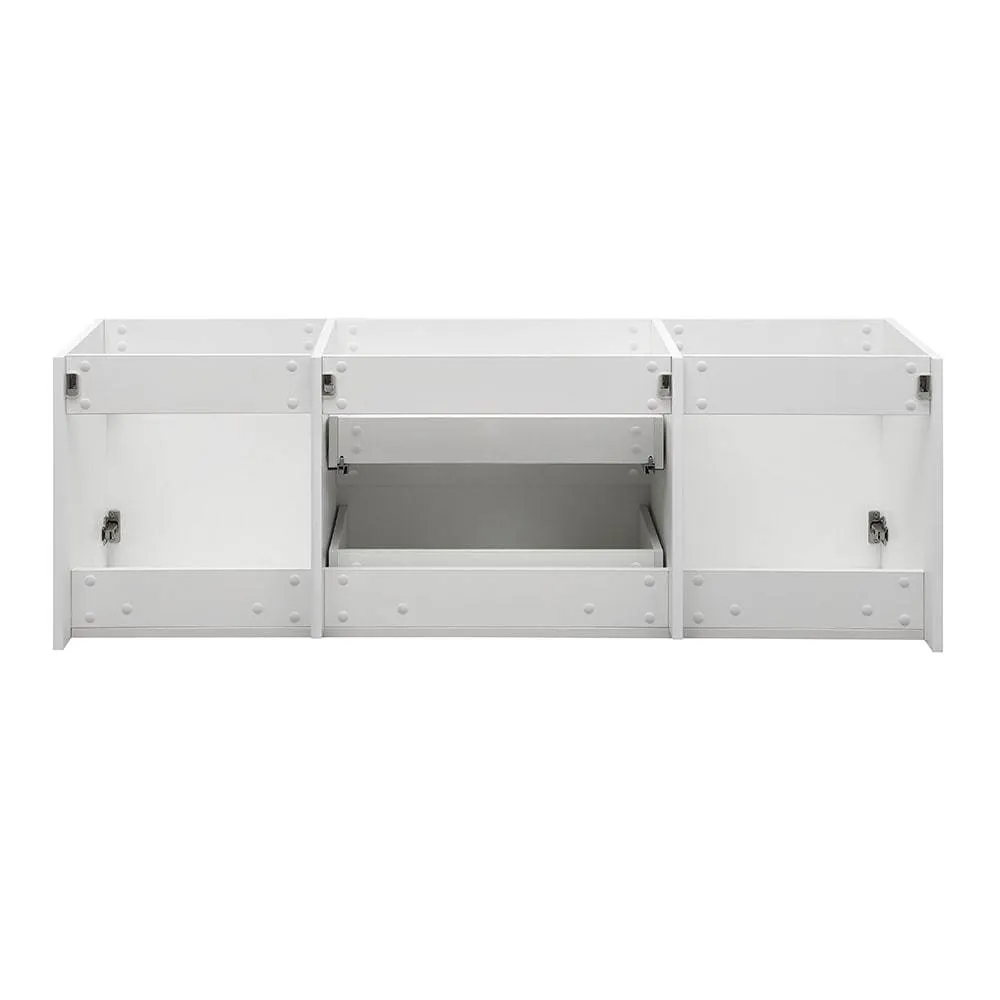 Fresca FCB8360WH-D Valencia 60" Glossy White Wall Hung Double Sink Modern Bathroom Cabinet