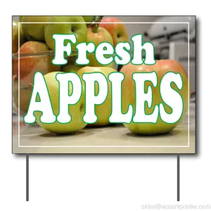 Fresh Apples Curbside Sign, 24"w x 18"h, Full Color Double Sided