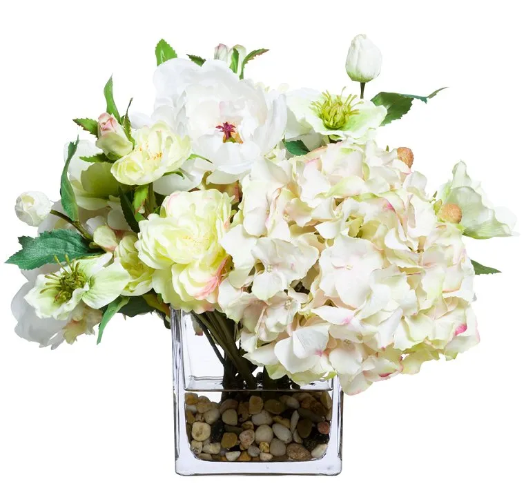 Fresh Cream Mixed Florals Yacht Silks Arrangement