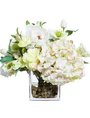 Fresh Cream Mixed Florals Yacht Silks Arrangement