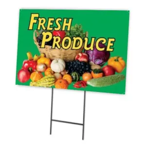 Fresh Produce Full Color Double Sided Sidewalk Signs