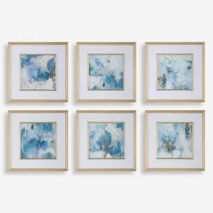 Fresh Start Blue Framed Prints, S/6