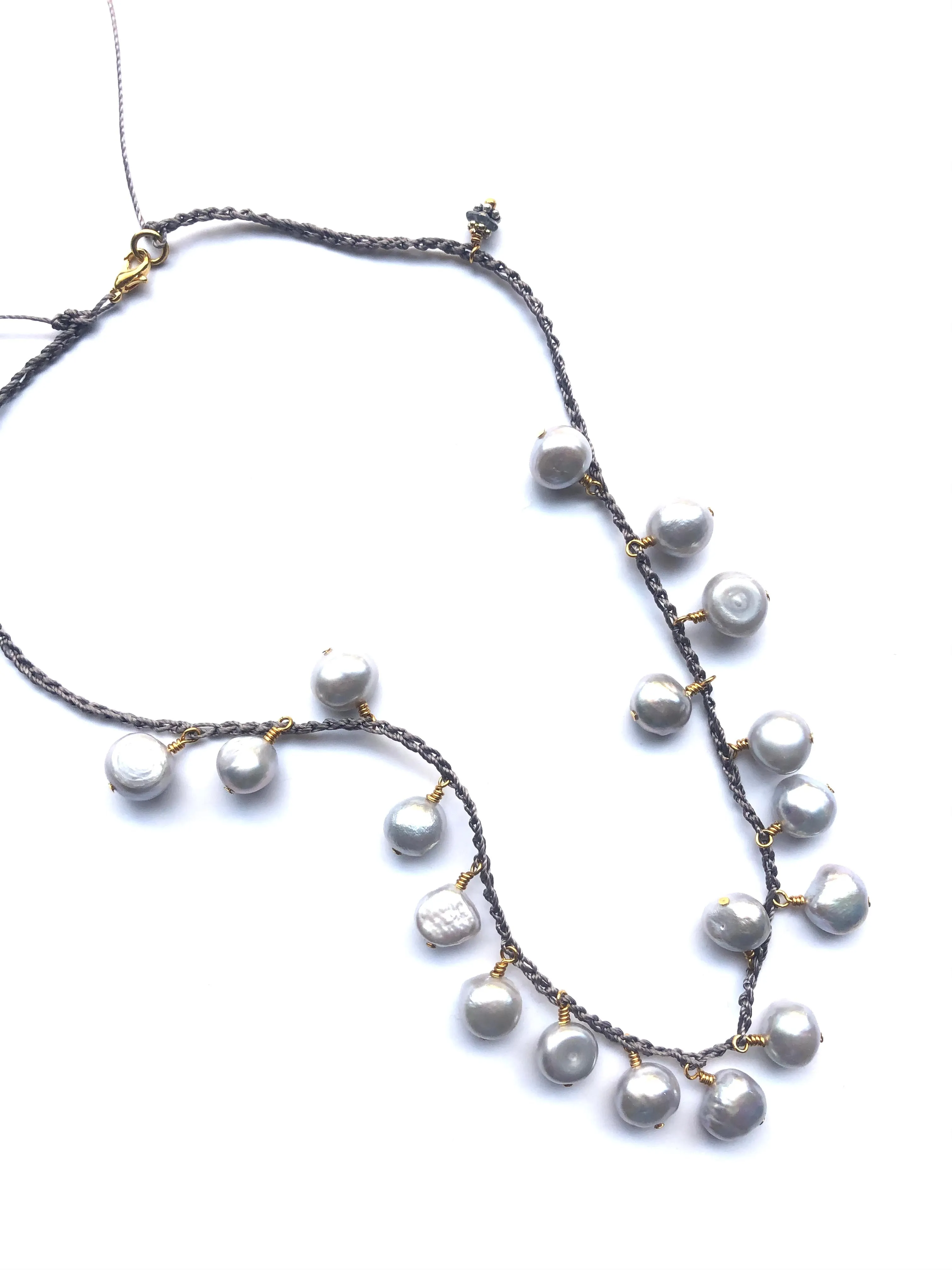 Fresh water pearl crochet  necklaces