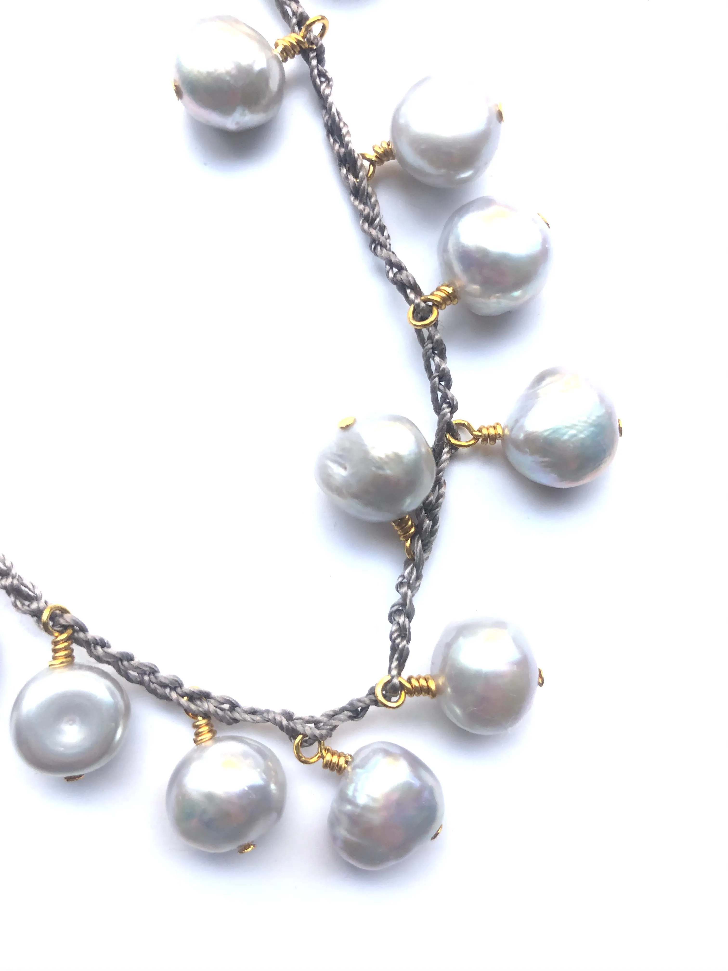 Fresh water pearl crochet  necklaces