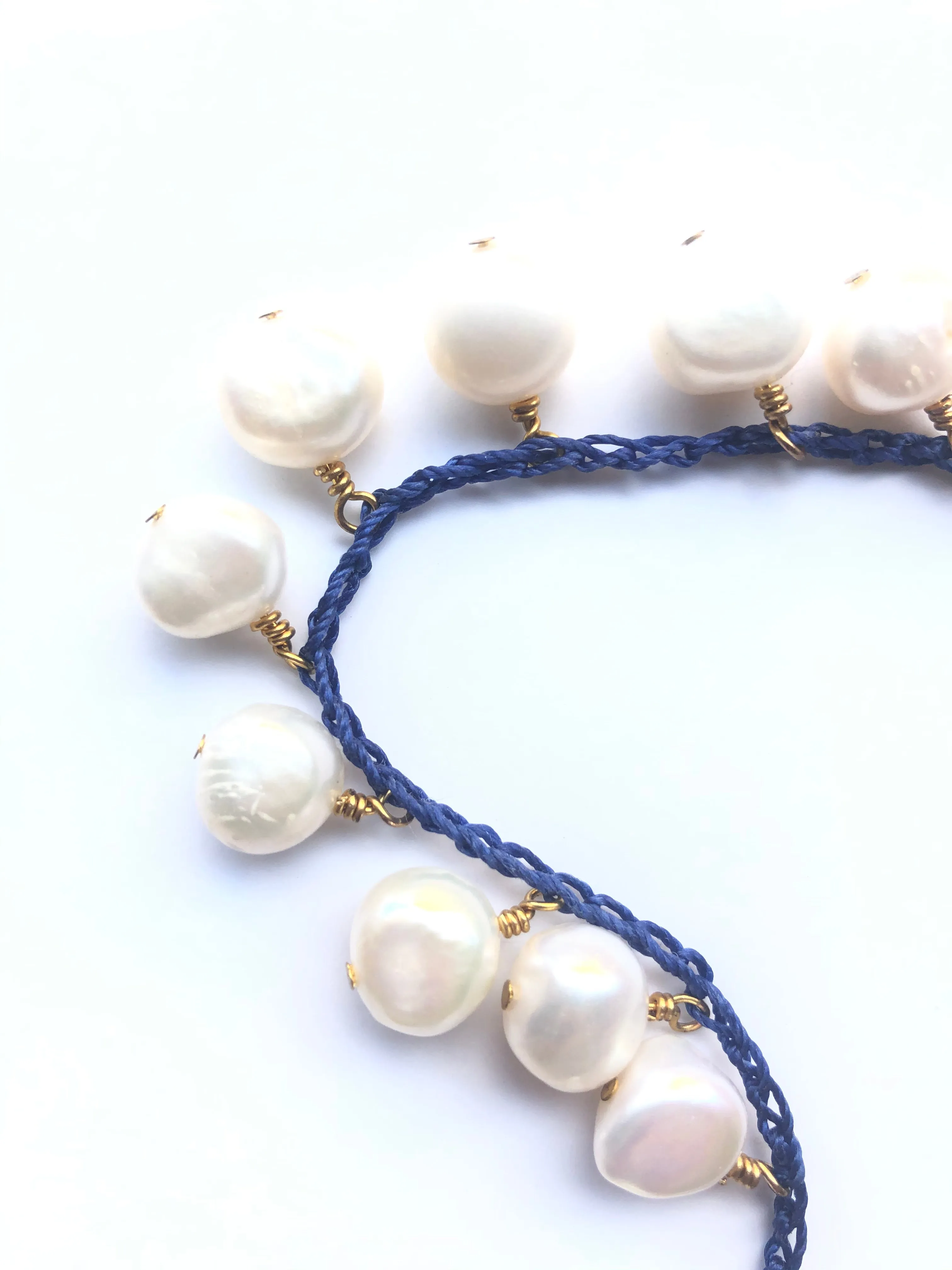 Fresh water pearl crochet  necklaces