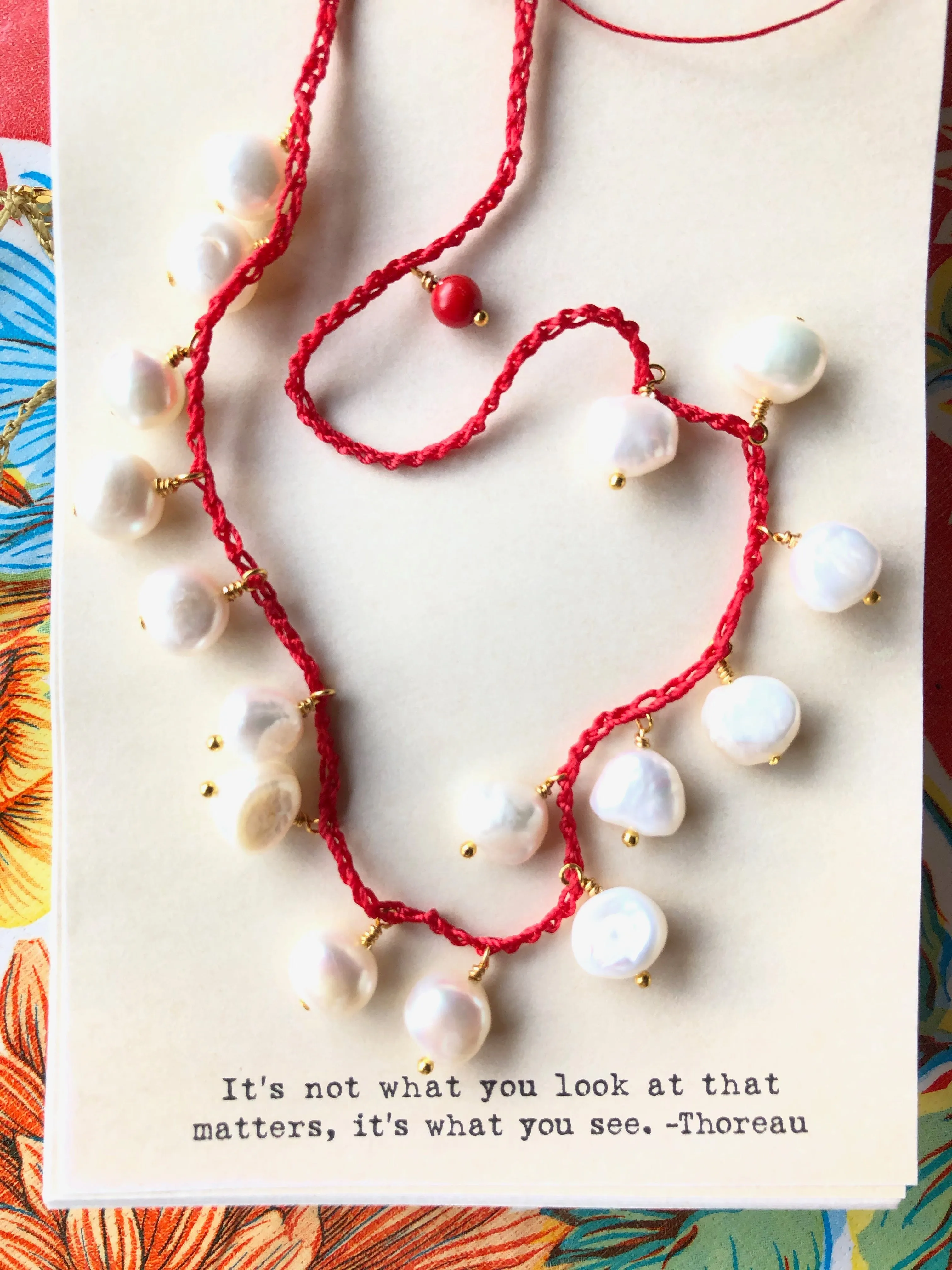 Fresh water pearl crochet  necklaces