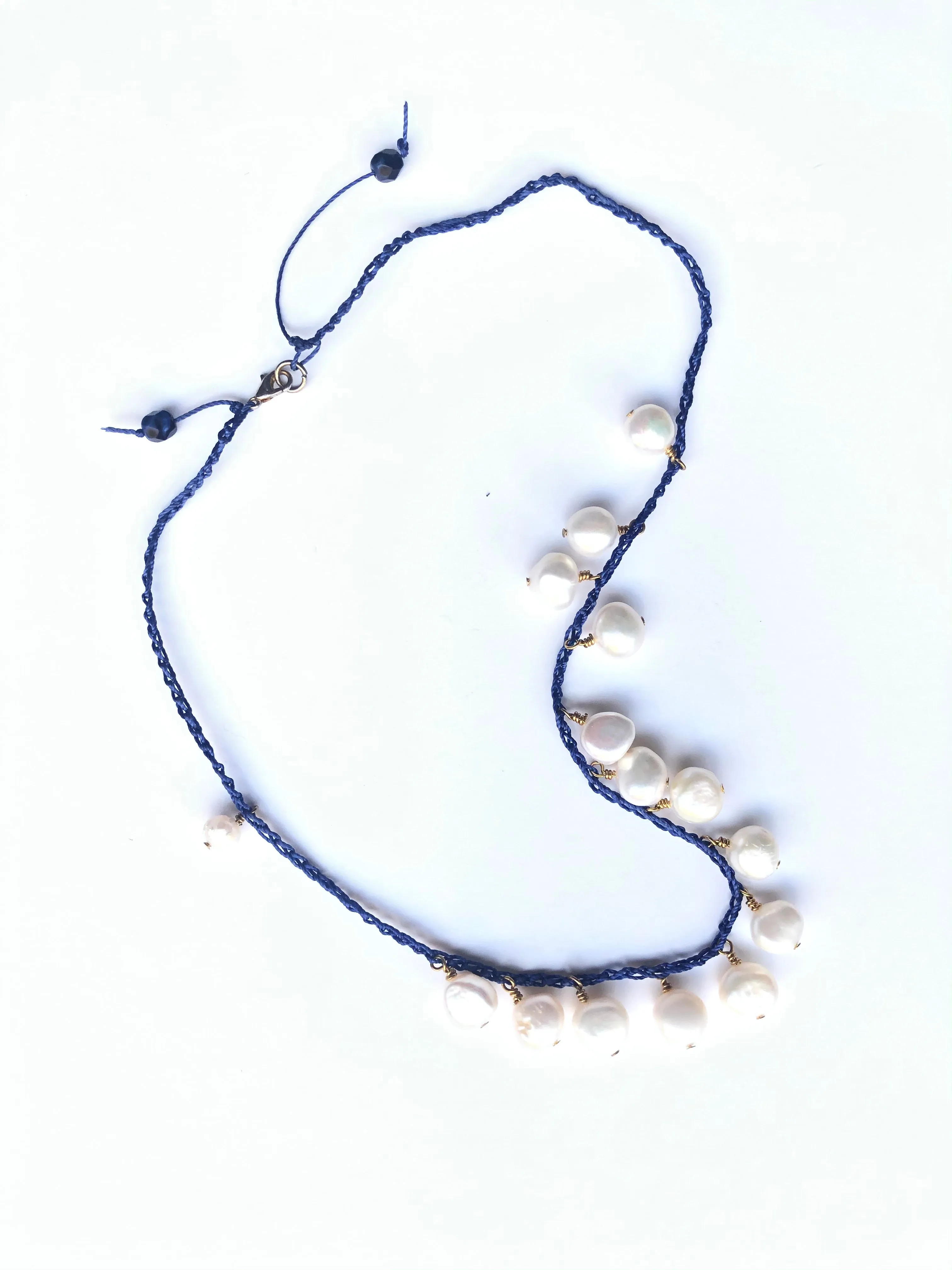 Fresh water pearl crochet  necklaces