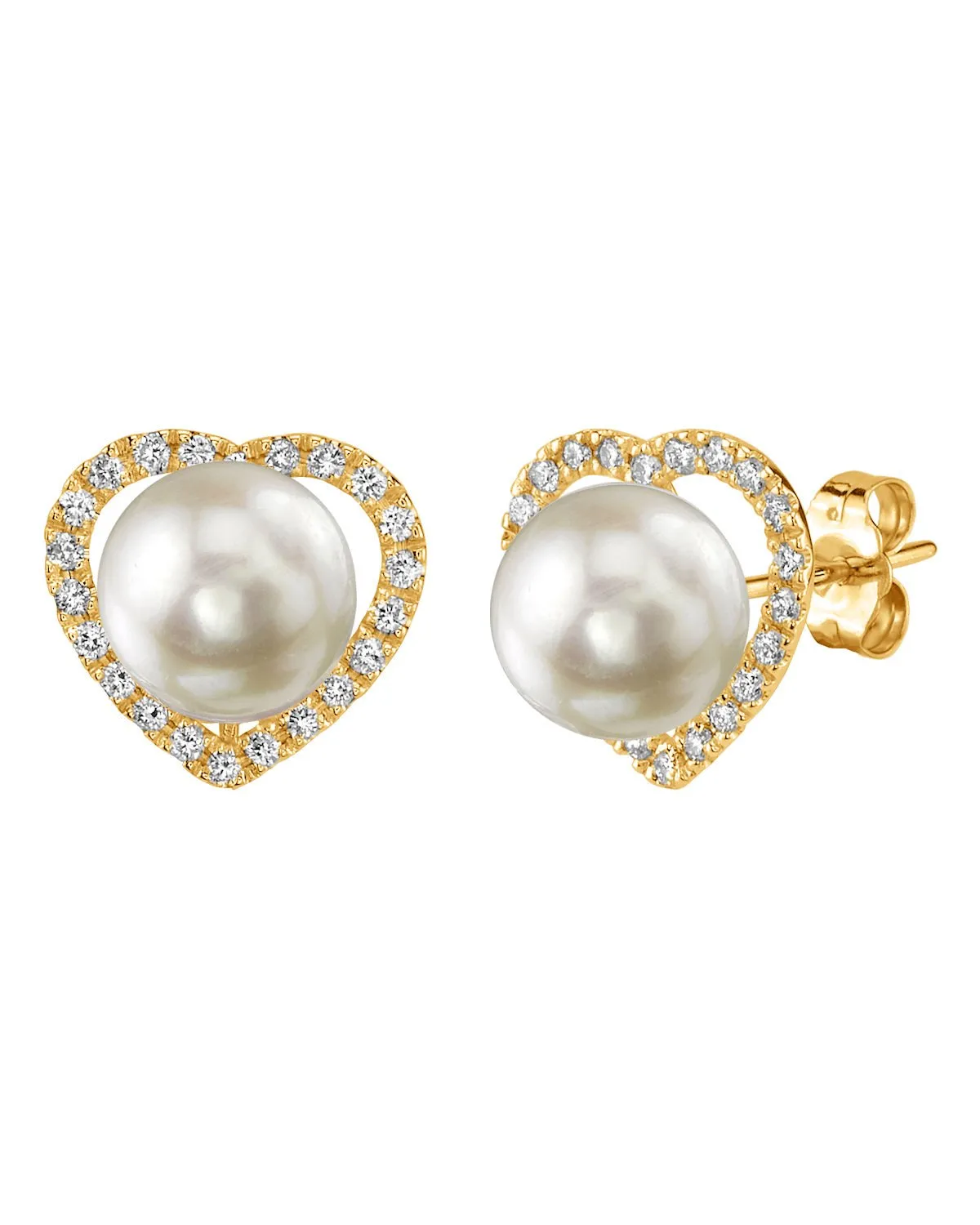 Freshwater Pearl & Diamond Amour Earrings