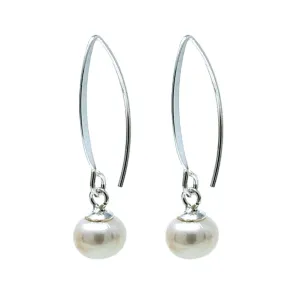 Freshwater Pearl Drop Earrings On Sterling Silver Hooks