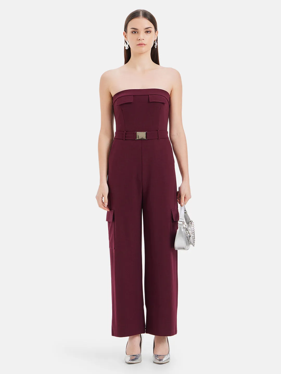 Freya Strapless Jumpsuit With Belt