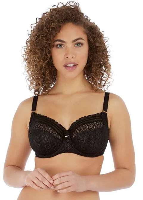 Freya Viva Underwire Side Support Bra, Lace Noir | Black Freya Viva Bra