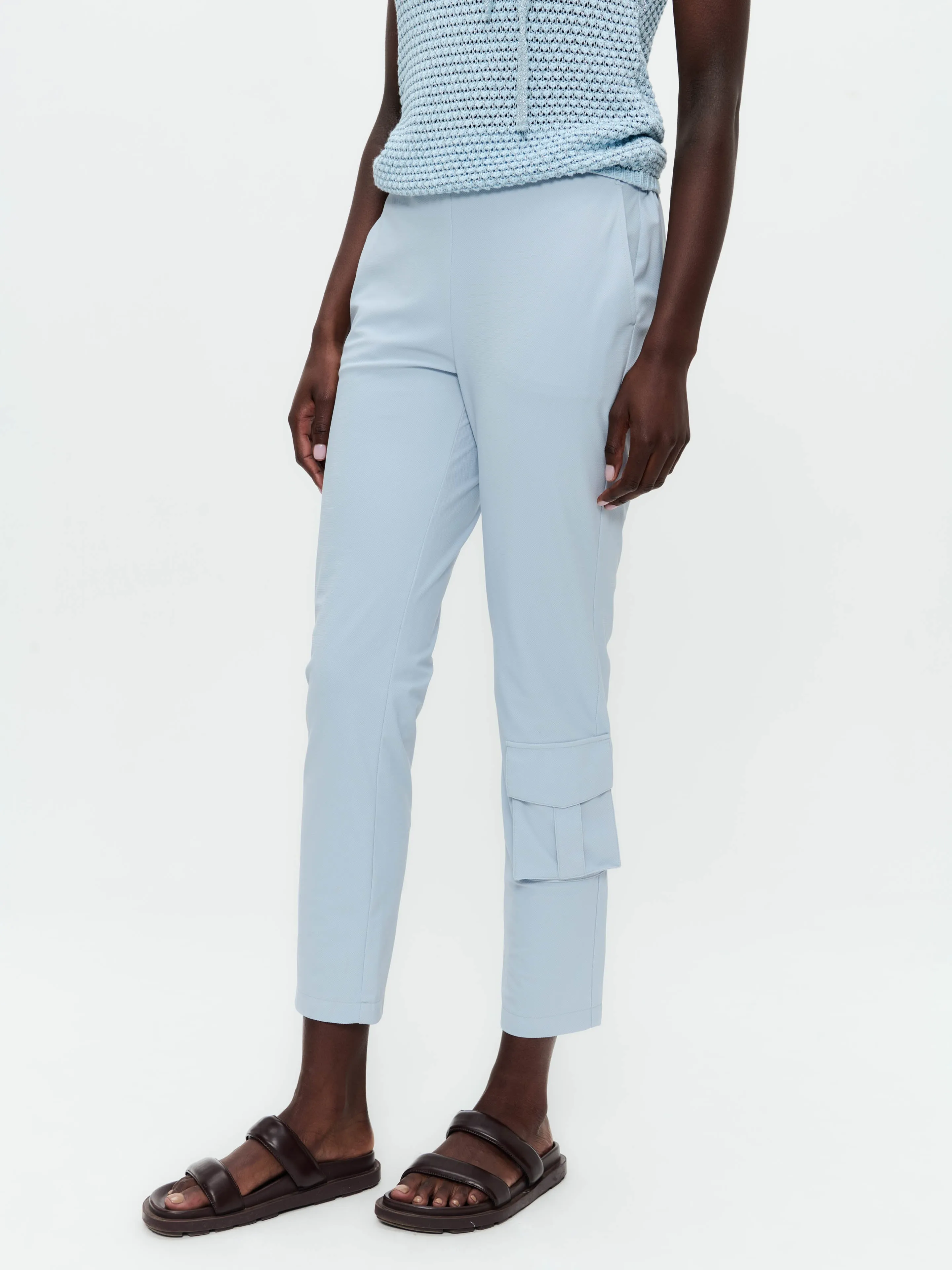 FreyN  structure technical jersey pants | Light Blue