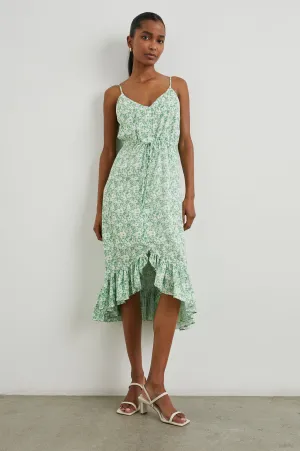 FRIDA DRESS - GREEN TEXTURE FLORAL