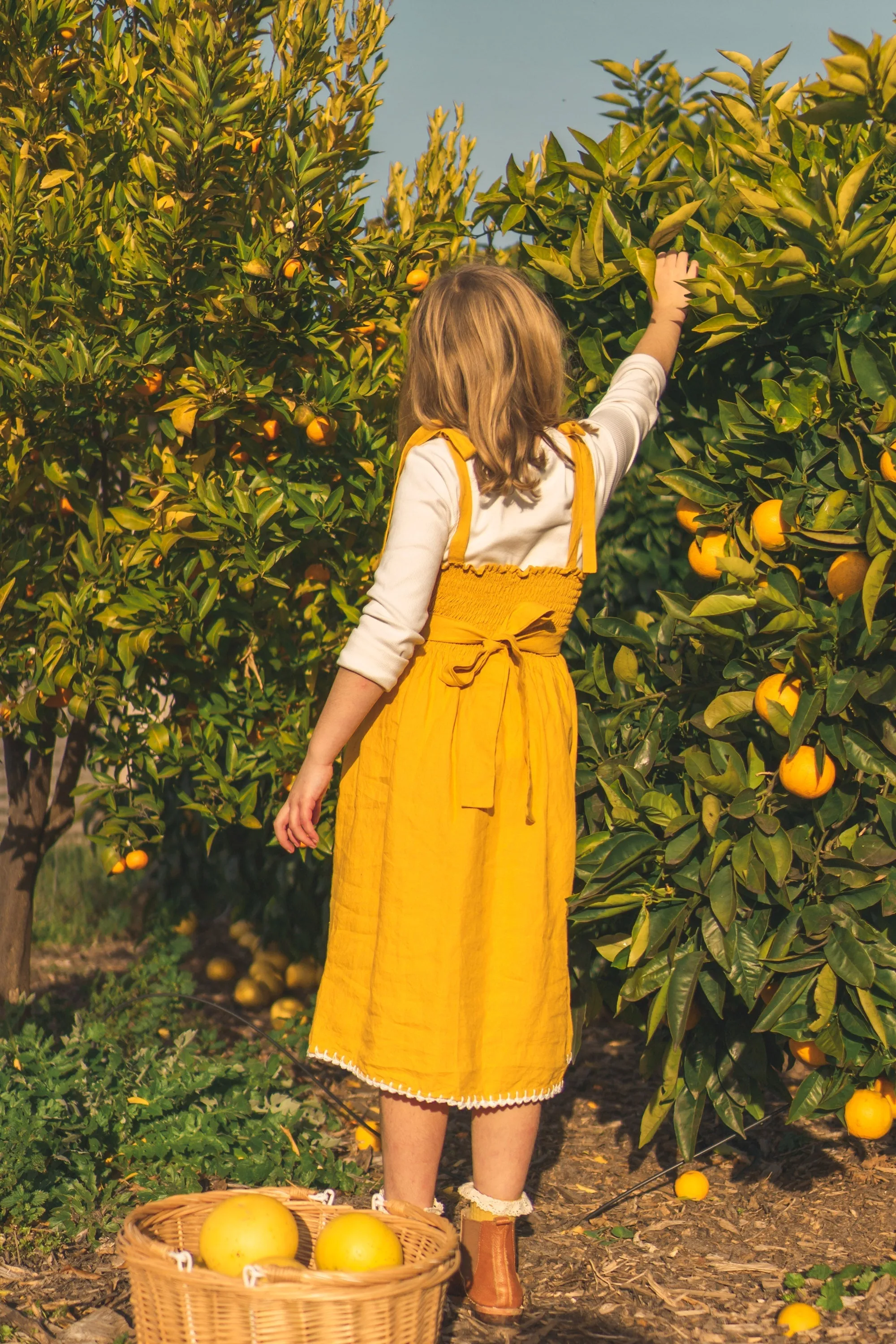 Frida Dress Wheat with Embroidery and Crochet