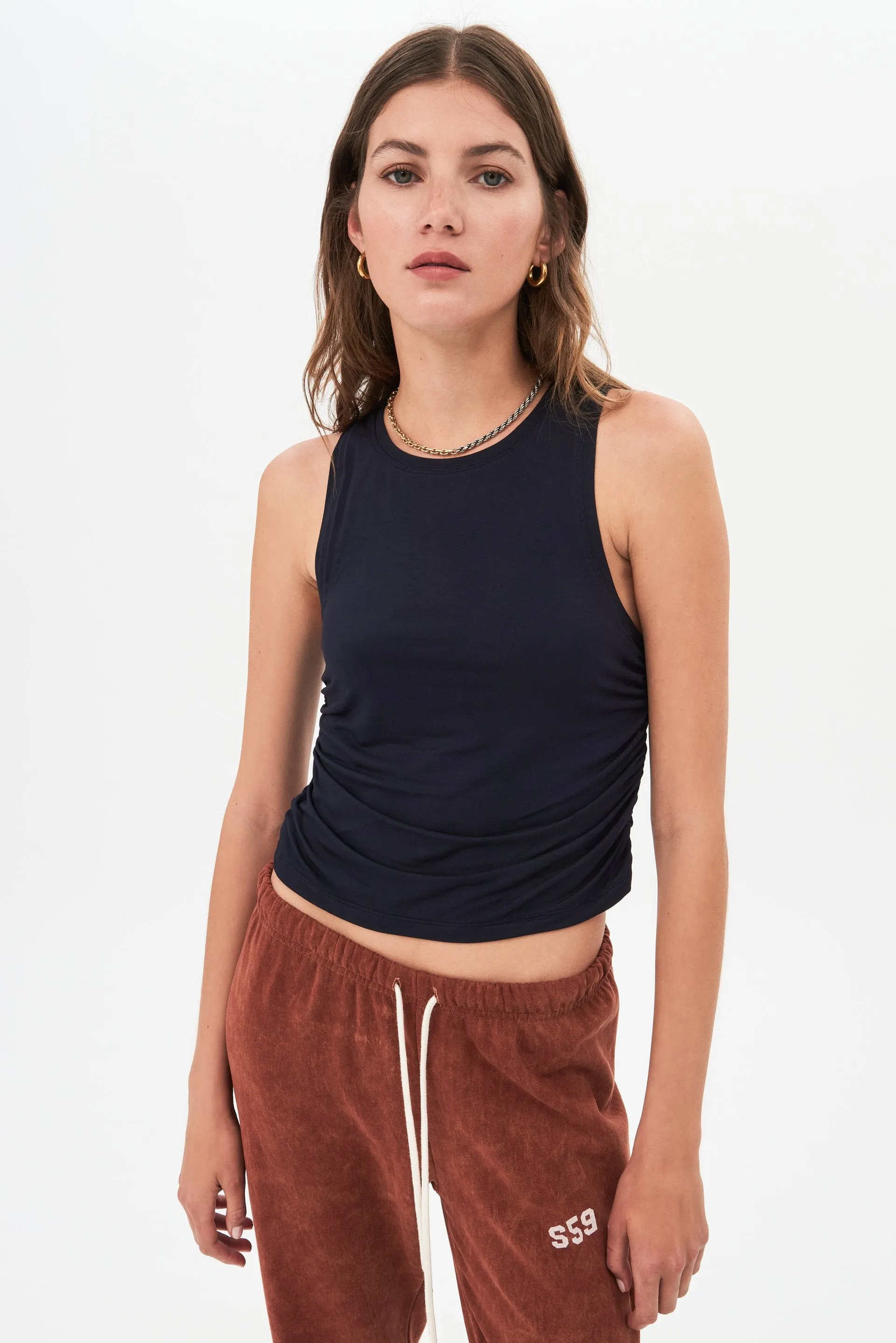 Frida Jersey Tank, Indigo