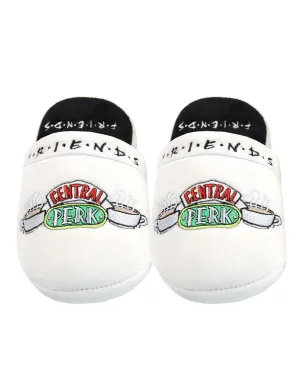 Friends Official Central Perk Women's Soft White Slip-on Mule Slippers (UK 5-7)