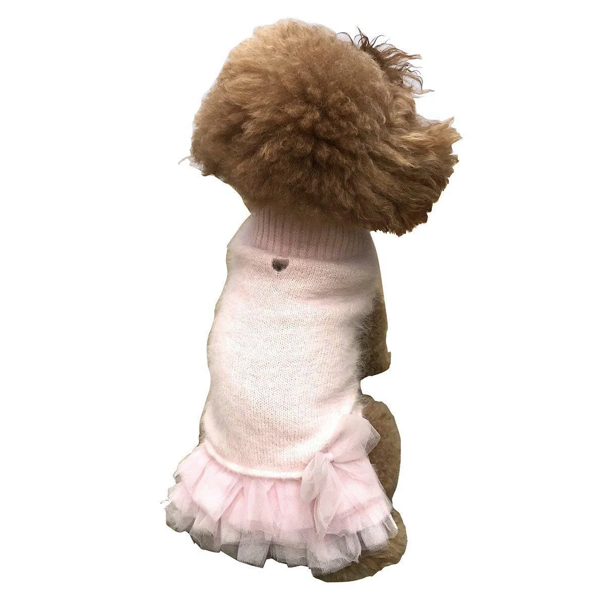 Frilly Tutu Sweater Dog Dress Blush