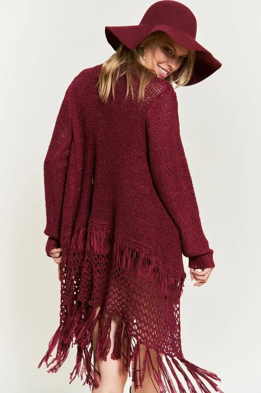 Fringe Knit Cardigan