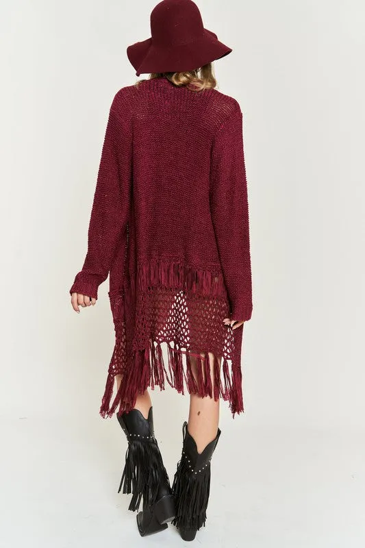 Fringe Knit Cardigan