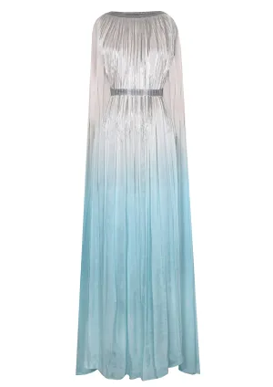 Fringed Chiffon Floor-Length Kaftan