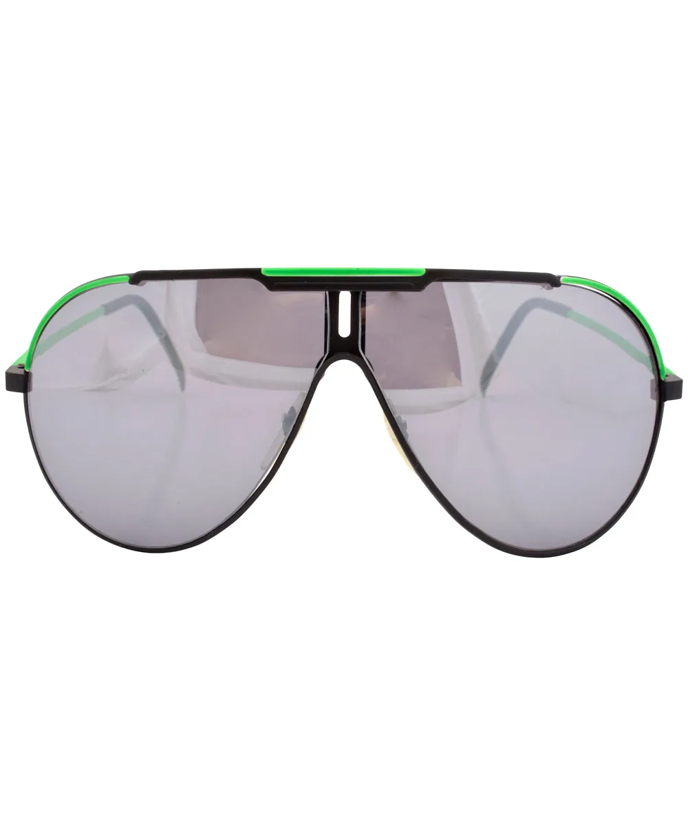 FRISCO Green Aviator Sunglasses