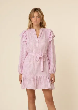 FRNCH Lavender White Check Woven Dress