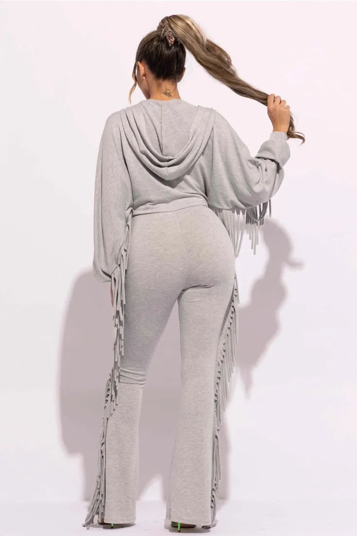 Front Zipper Fringe Jumpsuit