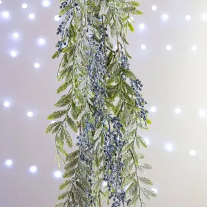 Frosted Green and Blueberry Garland Christmas Tree Spray - 116cm