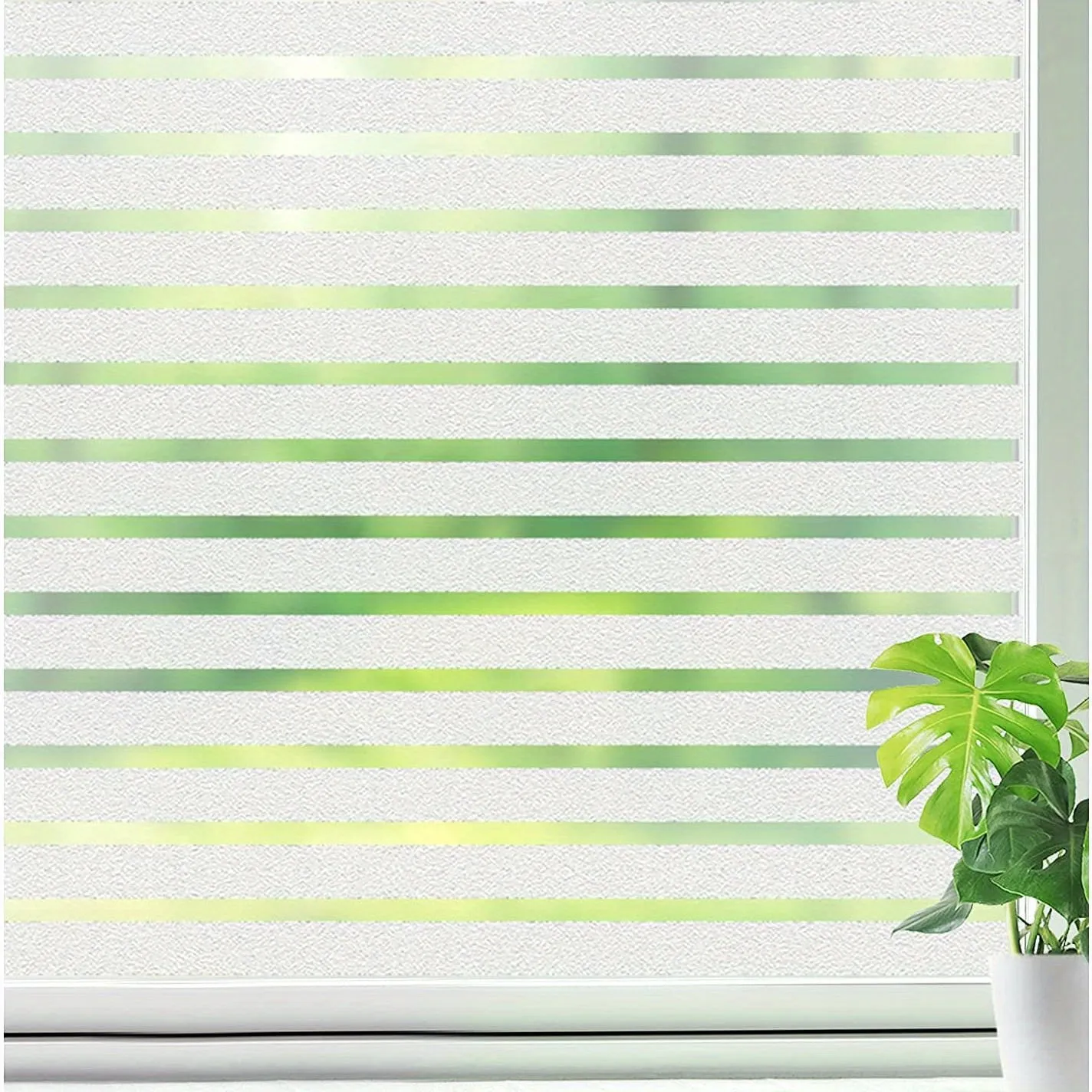 Frosted Striped Glass Film NonAdhesive Insulating SunProtecting Window Cover