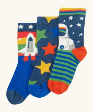 Frugi Rock My Socks 3 Pack - Space