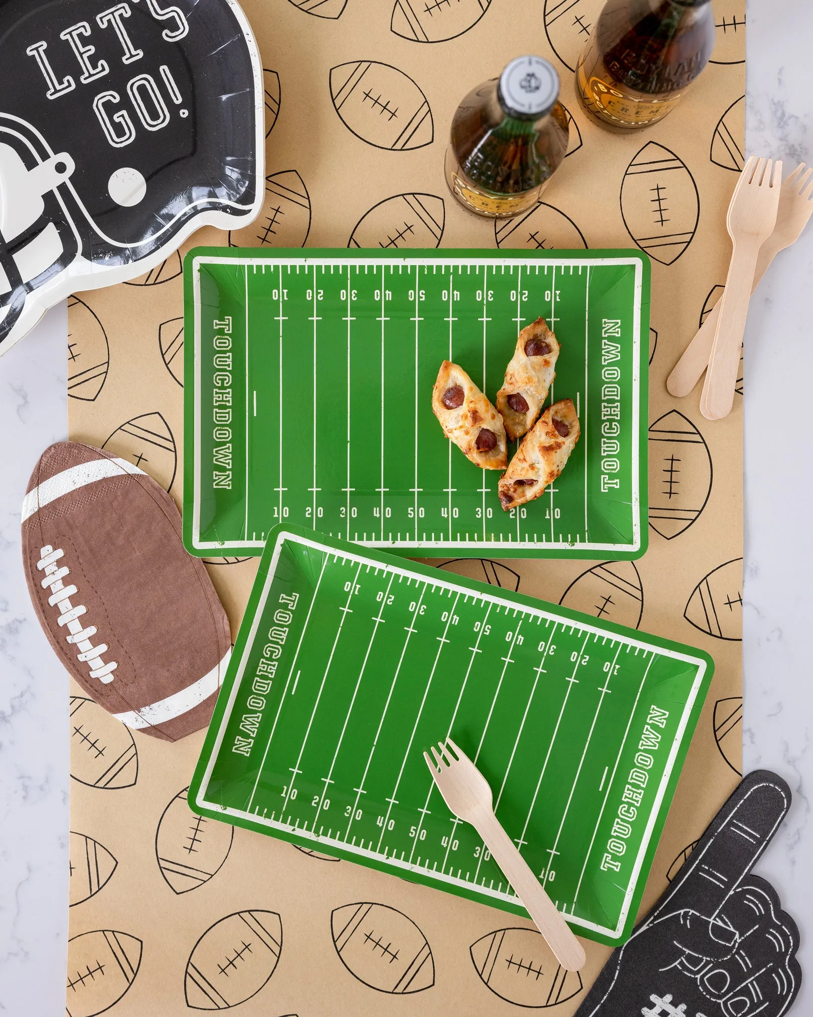 FTB939 -  Football Shaped Paper Dinner Napkin